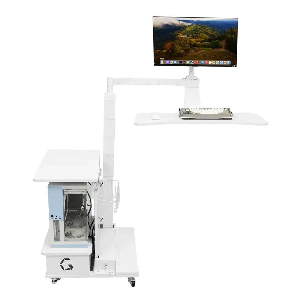 Ingrem Floating Table Electric Height Adjustable Standing Desk White Left Rudder | IT Care Kuwait