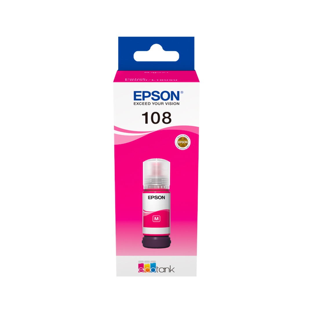 Epson 108 Magenta Ink Bottle – 7200 Pages/ 70 ml/ Magenta Color/ Ink Bottle