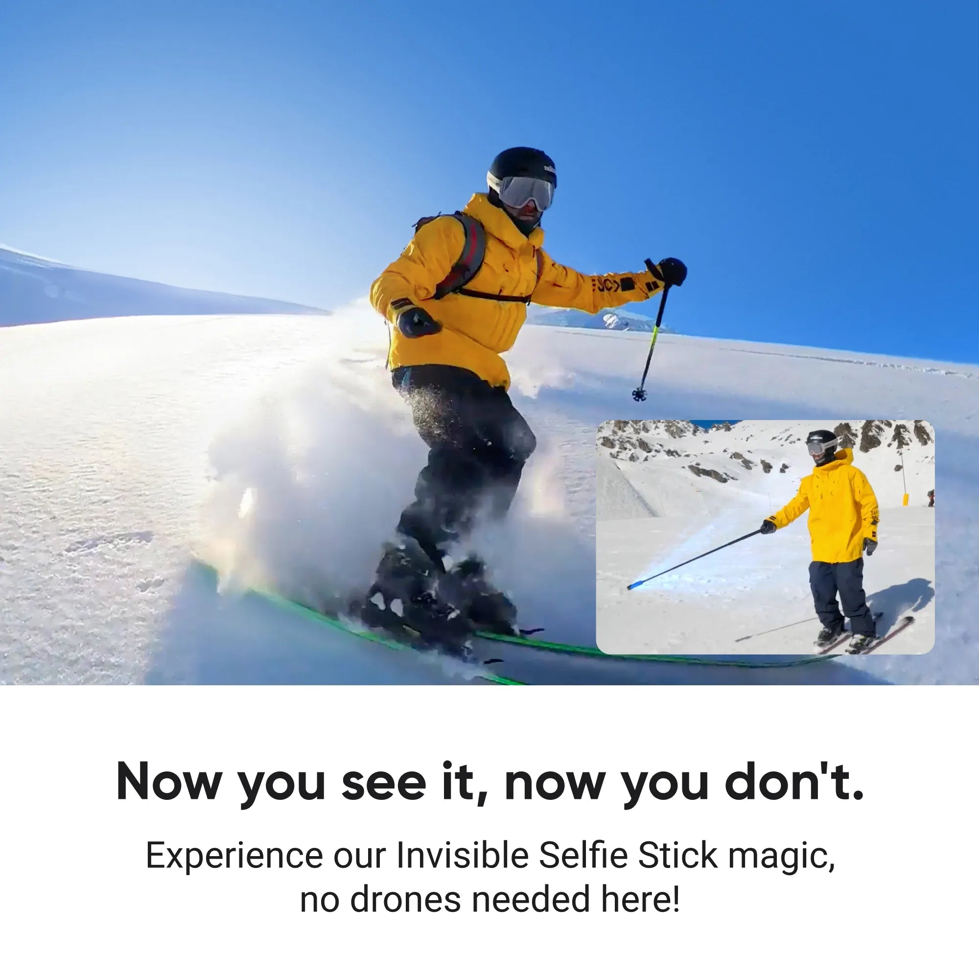 Insta360 114cm Invisible Selfie Stick for 360° Cameras – Lightweight Aluminum Extension PoleIT CareSelfie Stick