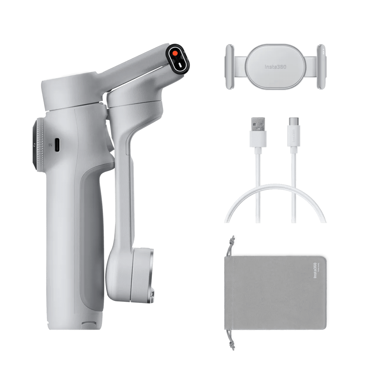Insta360 Flow 2 3 - Axis Smartphone Gimbal Stabilizer with Built - In Selfie Stick & Tripod/ Summit White/ Standard BundleIT CareSmartphone Gimbal Stabilizer