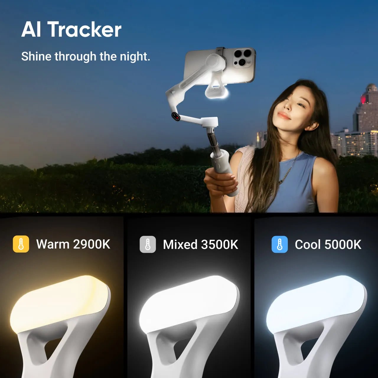 Insta360 Flow 2 Plus Bundle – Summit White/ 3 - Axis AI Smartphone Gimbal Stabilizer with AI Tracker & Built - in TripodIT CareSmartphone Gimbal Stabilizer