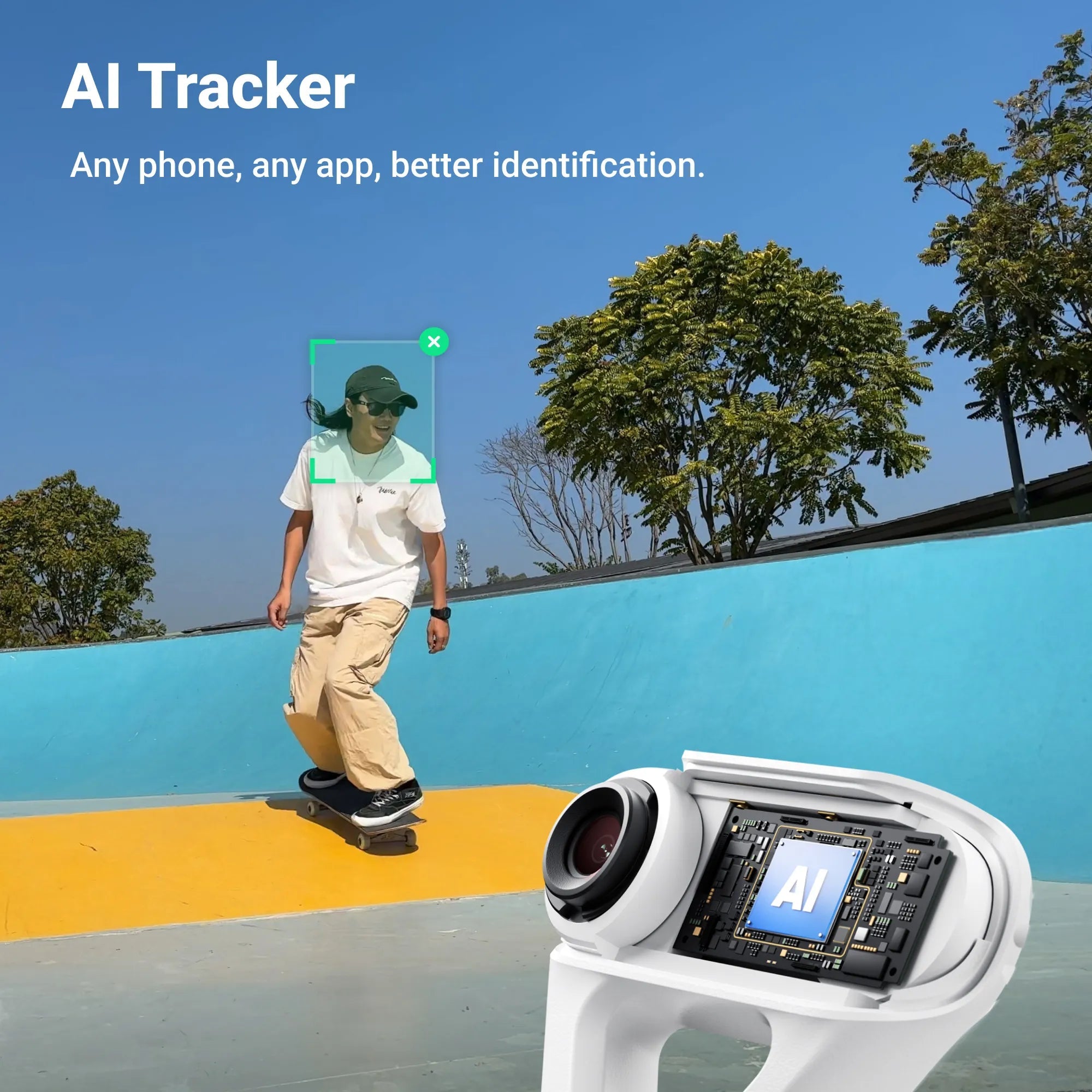 Insta360 Flow 2 Pro AI Tracker Bundle – Summit White/ 3 - Axis Smartphone Gimbal with Apple DockKit & 360° Infinite Pan TrackingIT CareSmartphone Gimbal Stabilizer