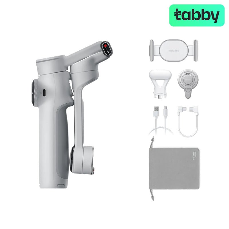 Insta360 Flow 2 Pro Creator Bundle – Stone Gray / 3-Axis Smartphone Gimbal with Apple DockKit, Spotlight & Magnetic Mount Kit | IT Care Kuwait