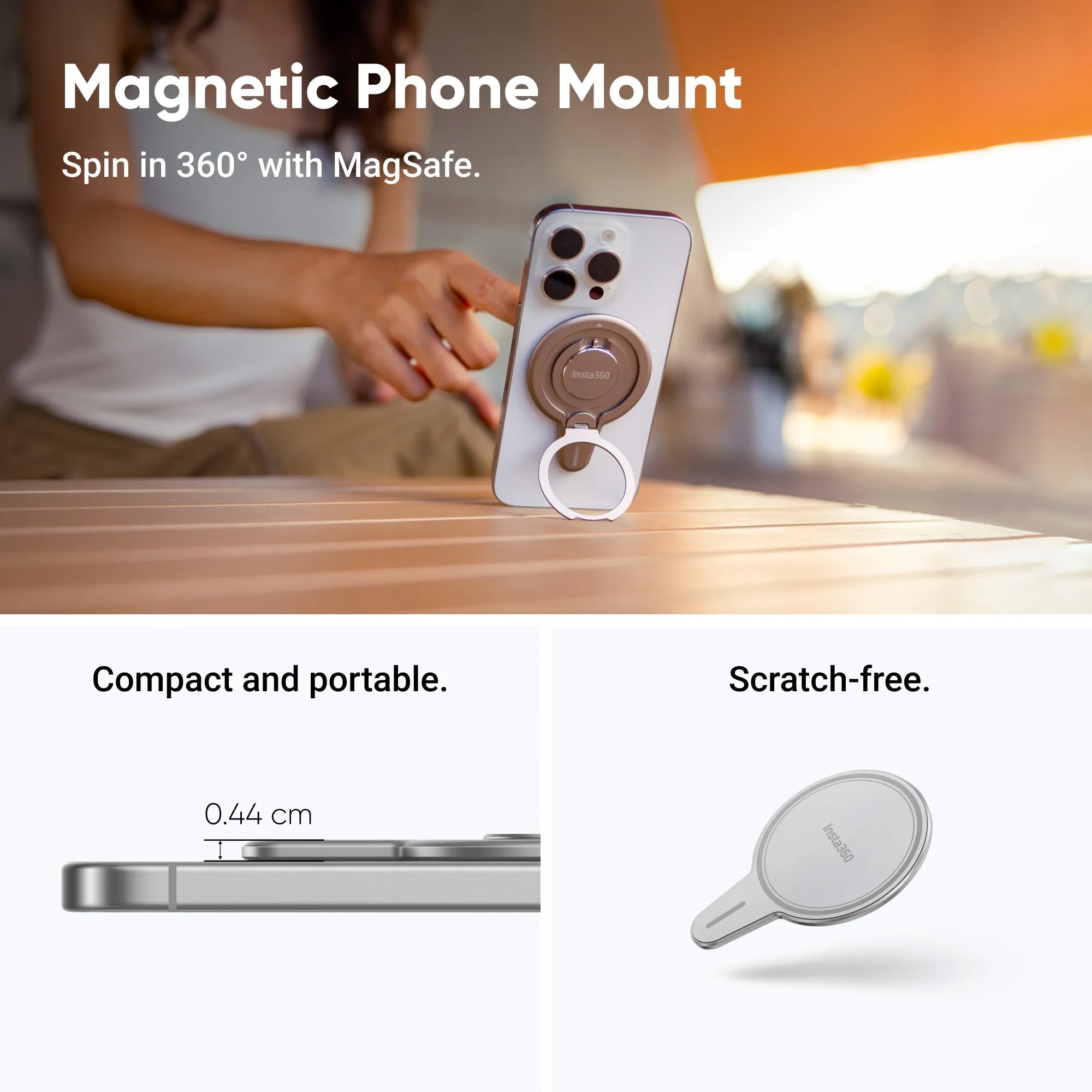 Insta360 Flow 2 Pro Creator Bundle – Summit White/ 3 - Axis Smartphone Gimbal with Apple DockKit, Spotlight & Magnetic Mount KitIT CareSmartphone Gimbal Stabilizer