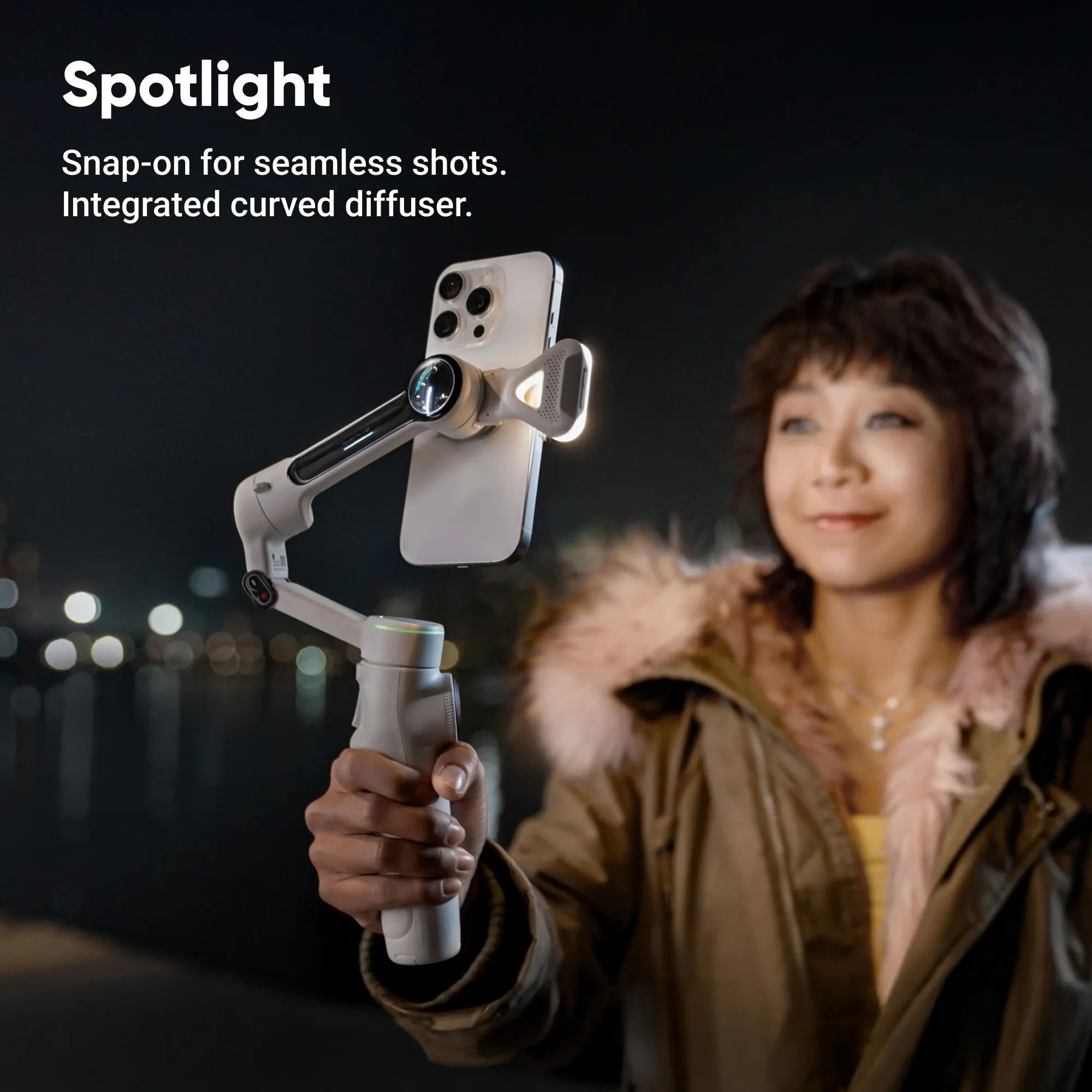 Insta360 Flow 2 Pro Creator Bundle – Summit White/ 3 - Axis Smartphone Gimbal with Apple DockKit, Spotlight & Magnetic Mount KitIT CareSmartphone Gimbal Stabilizer