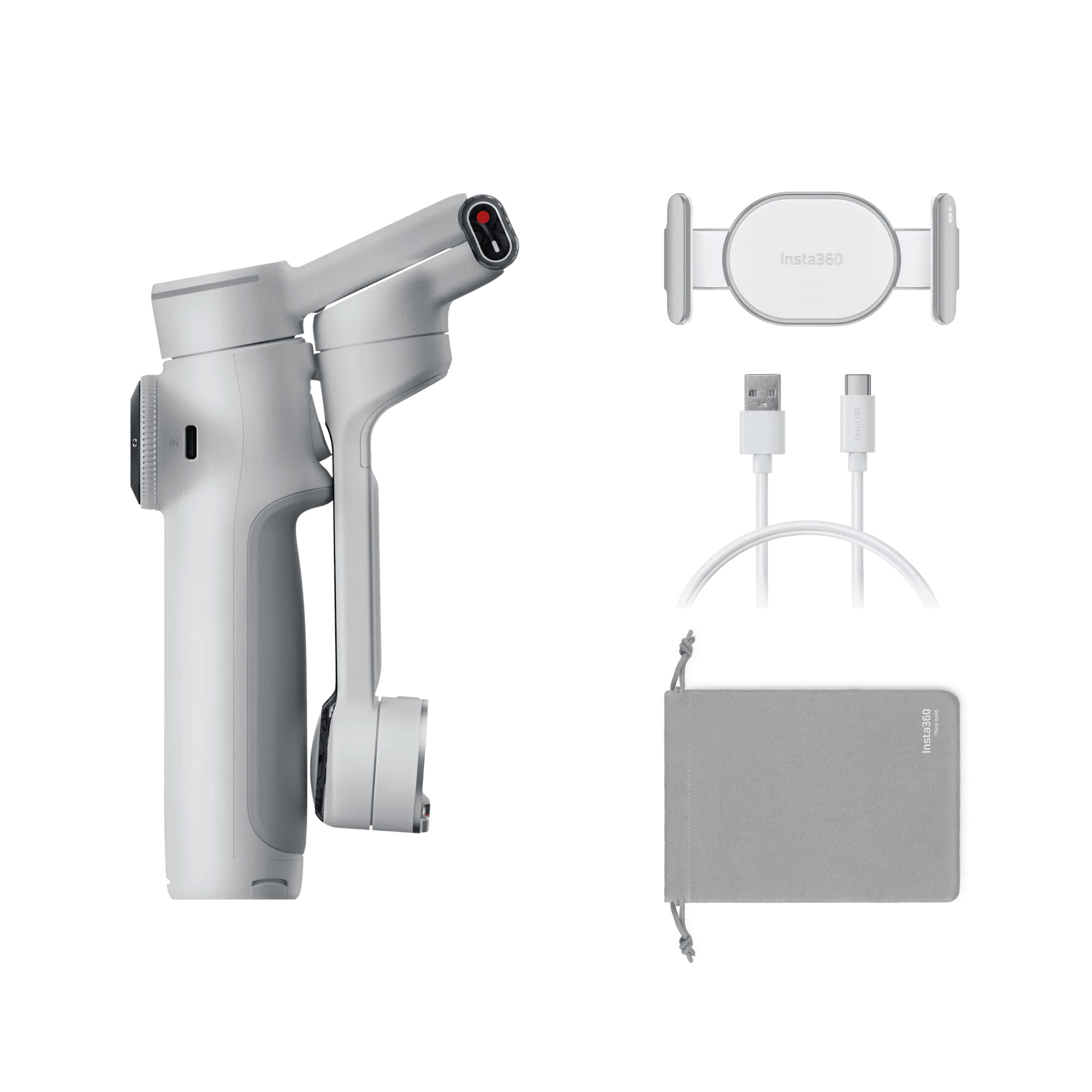 Insta360 Flow 2 Pro Standard Bundle – Stone Gray/ 3 - Axis Smartphone Gimbal with Apple DockKit & 360° Infinite Pan TrackingIT CareSmartphone Gimbal Stabilizer
