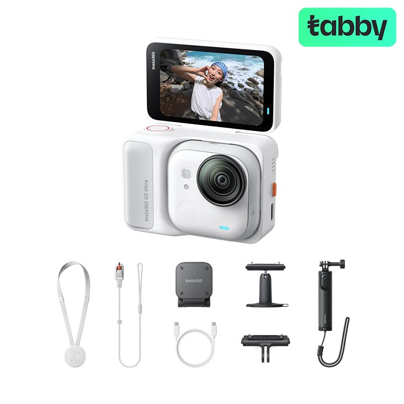 Insta360 GO Ultra Arctic White Creator Bundle – 4K60fps Magnetic Hands-Free Action Camera with Action Pod | IT Care Kuwait