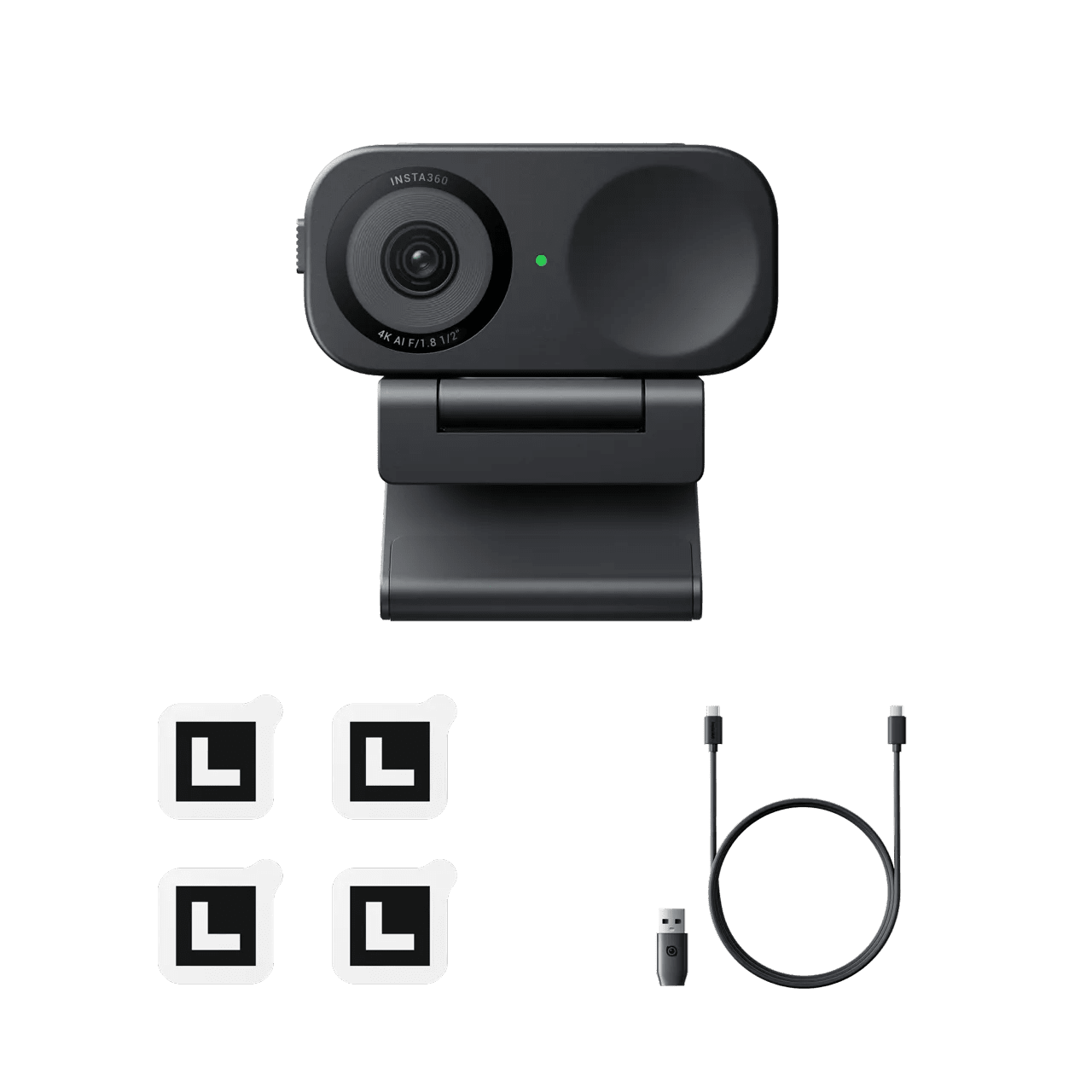 Insta360 Link 2C 4K AI Webcam with 1/2" Sensor & Phase Detection Autofocus – Graphite Black (Standard Bundle)IT CareWebcam