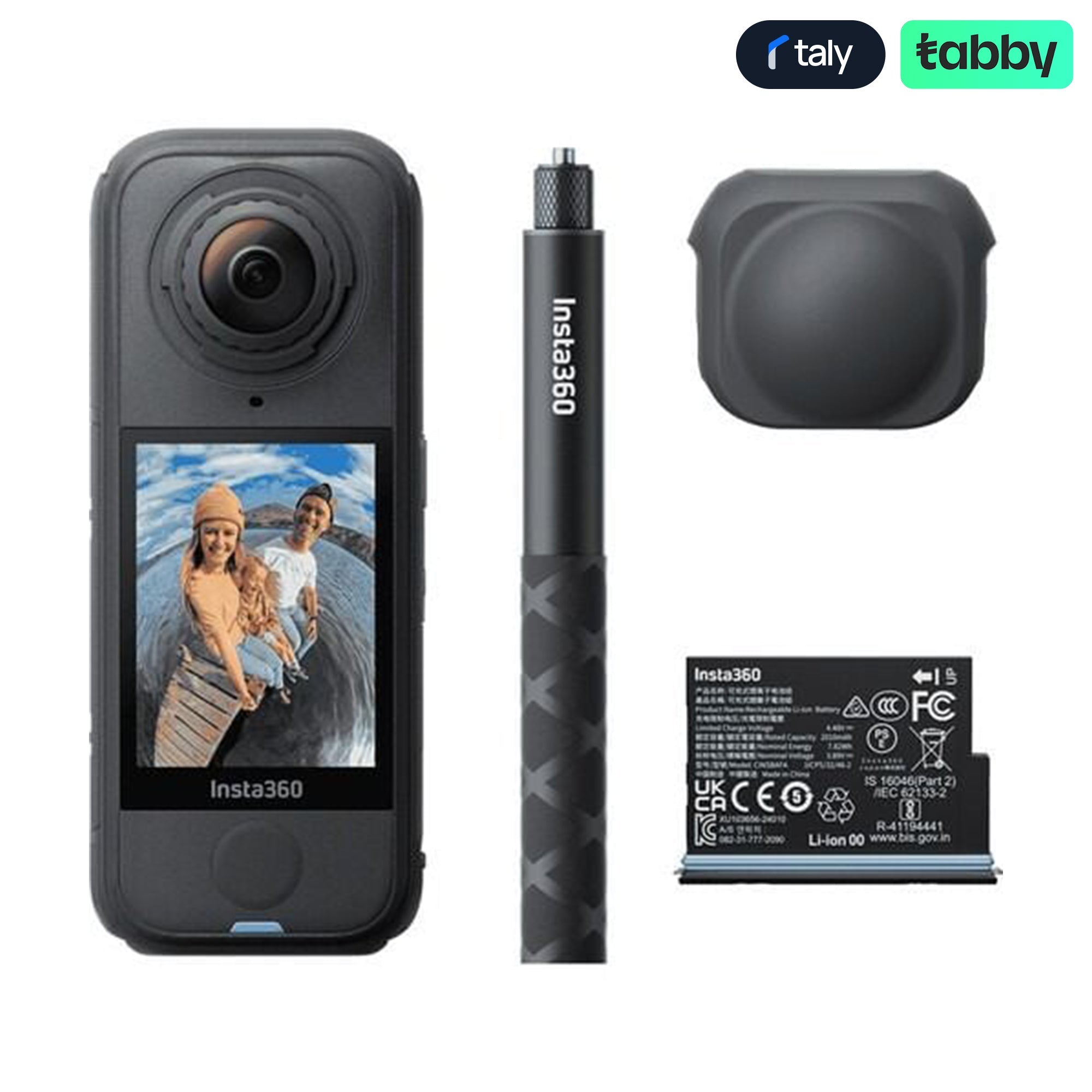 Insta360 X4 Air 8K 360° Action Camera Starter Bundle – Waterproof, AI Editing, Selfie Stick & Extra Battery (Black)IT CareCamera