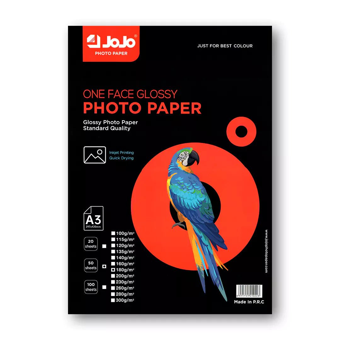 JoJo One - Side Glossy Photo Paper - A3 / 180GSM / 50 Sheets / Inkjet Printing / JA - 2014IT CareA3 Photo Paper_