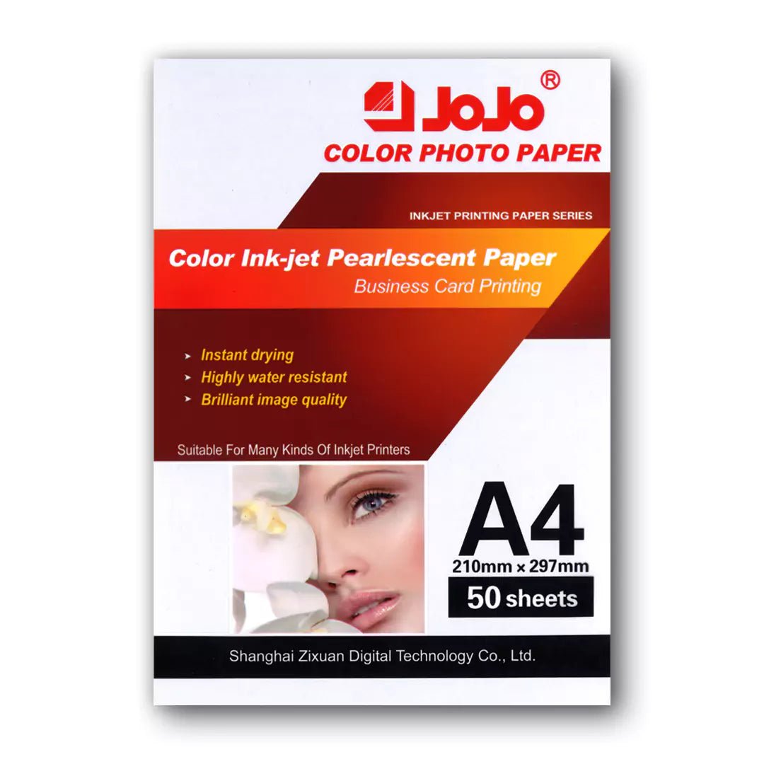 JoJo Pearlescent Pearl Silver White Embossed Paper - A4 / 260GSM / 50 Sheets / Color Inkjet Printing / JE - 1005IT CareA4 Embossed Paper