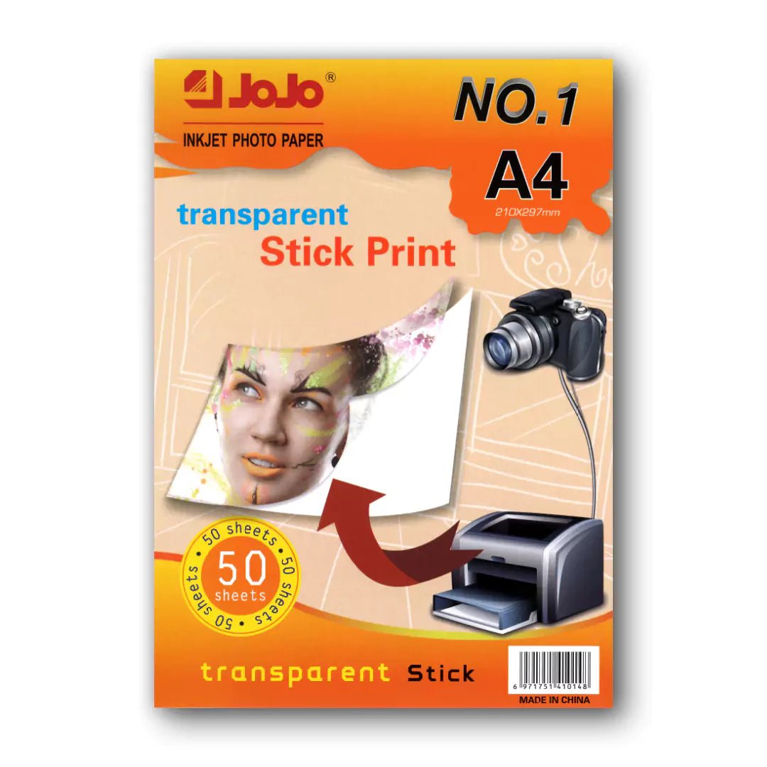 JoJo Transparent Sticky Glossy Paper - A4 / 50 Sheets / Inkjet Printing / JT - 2001IT CareA4 Sticker Paper_