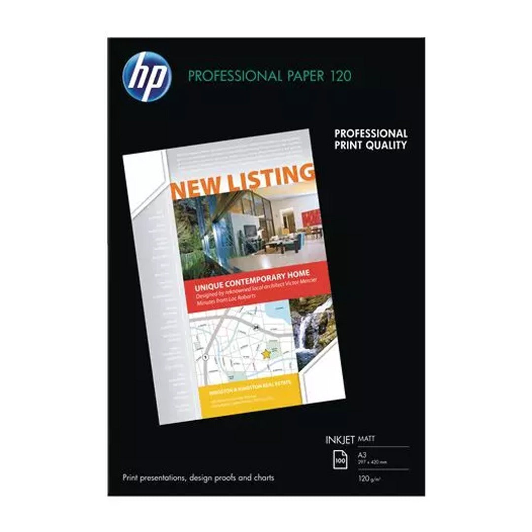 HP Professional Paper – A3/ Matt Paper/ 120gsm/ 100 Sheets