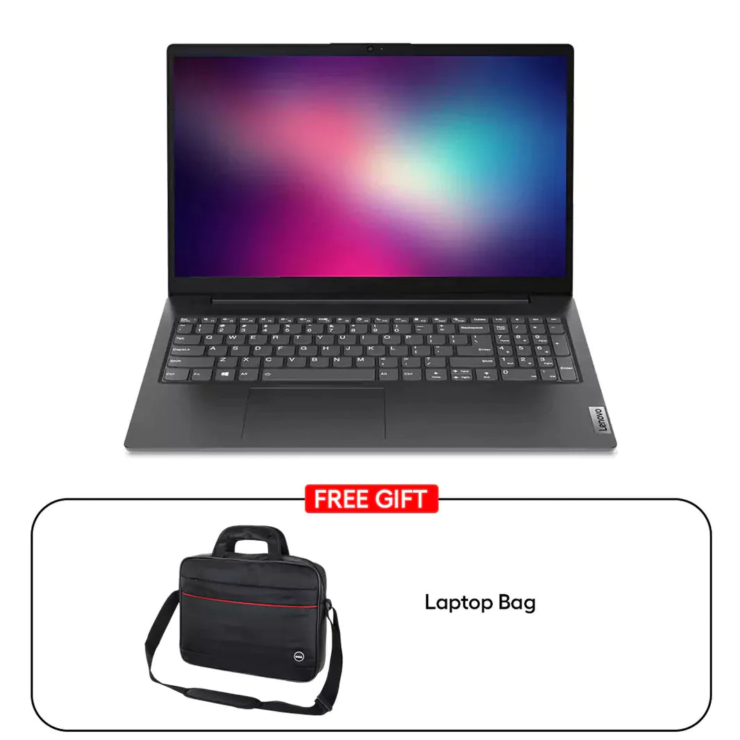 Lenovo V15 G2 IJL – 15.6″ FHD / Intel® Celeron® / 8GB / 256GB (NVMe M.2 SSD) / DOS / 1YW / إنجليزي / أسود – كمبيوتر محمول