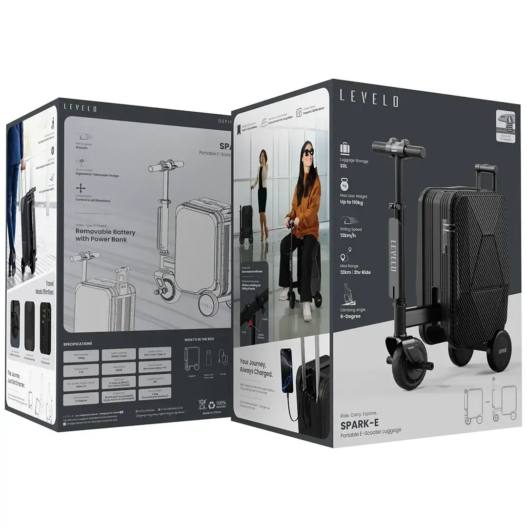 Levelo Spark-E E-Scooter Luggage Package Contents | IT Care Kuwait