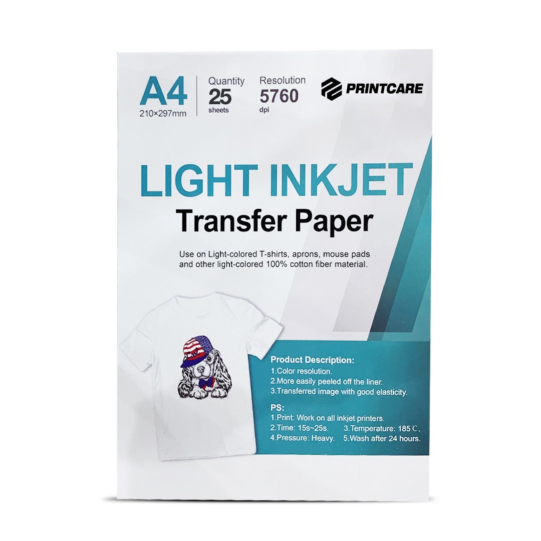 Print Care Transfer Paper – A4/ Light Transfer Paper/ 25 Sheets