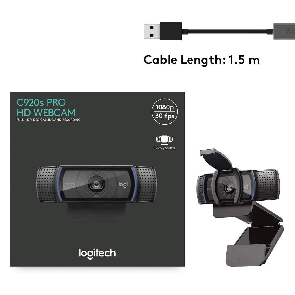 LOGITECH C920S PRO HD WEBCAM (1080P 30FPS)IT CareWebcam