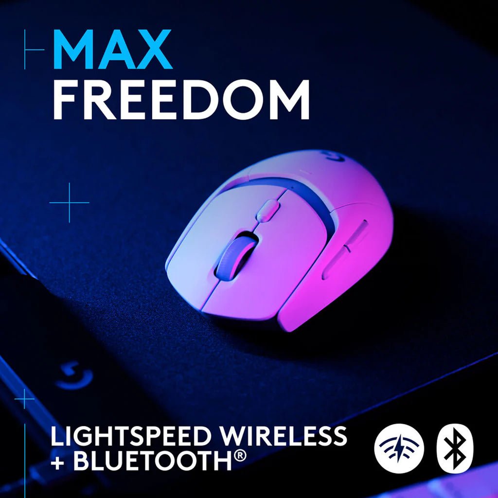 Logitech G309 LightSpeed Wireless/BlueTooth Gaming Mouse, Hero 25K 25,600 DPI - WhiteIT CareGaming Mouse