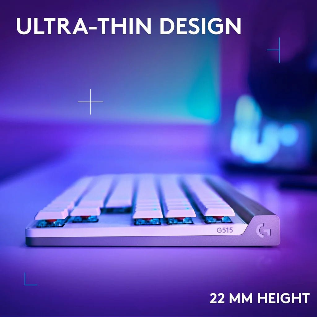 Logitech G515 LIGHTSPEED TKL Wireless Gaming Keyboard - White - TACTILEIT CareGaming Keyboard