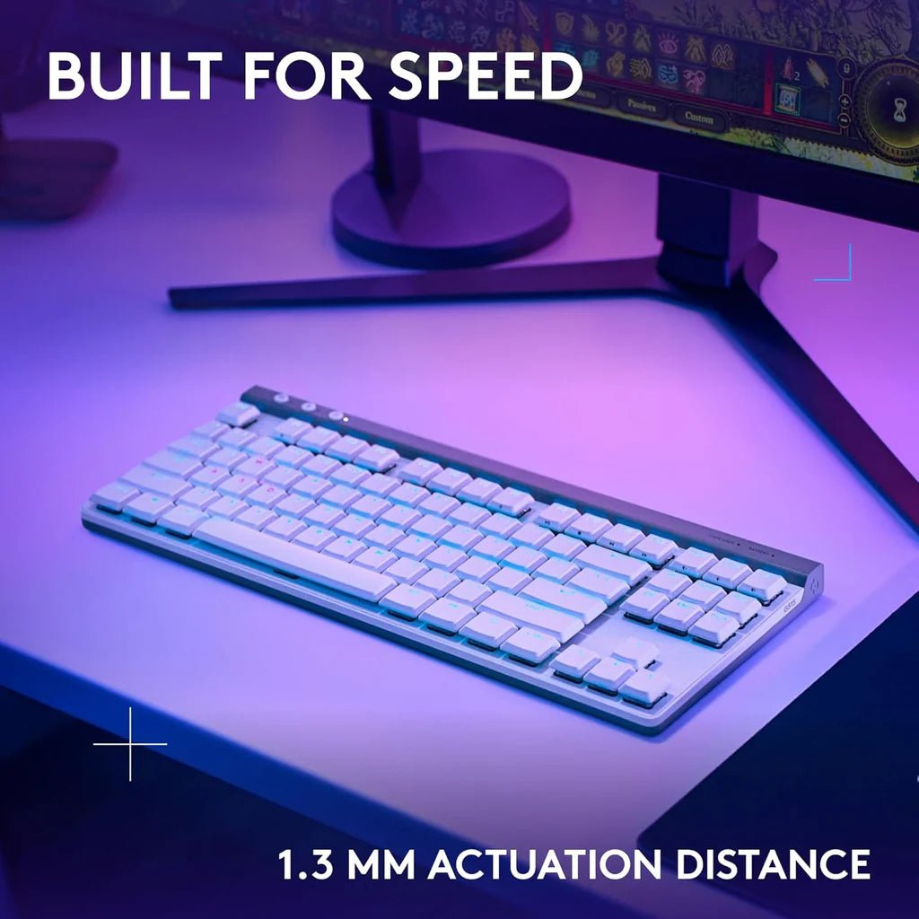 Logitech G515 LIGHTSPEED TKL Wireless Gaming Keyboard - White - TACTILEIT CareGaming Keyboard