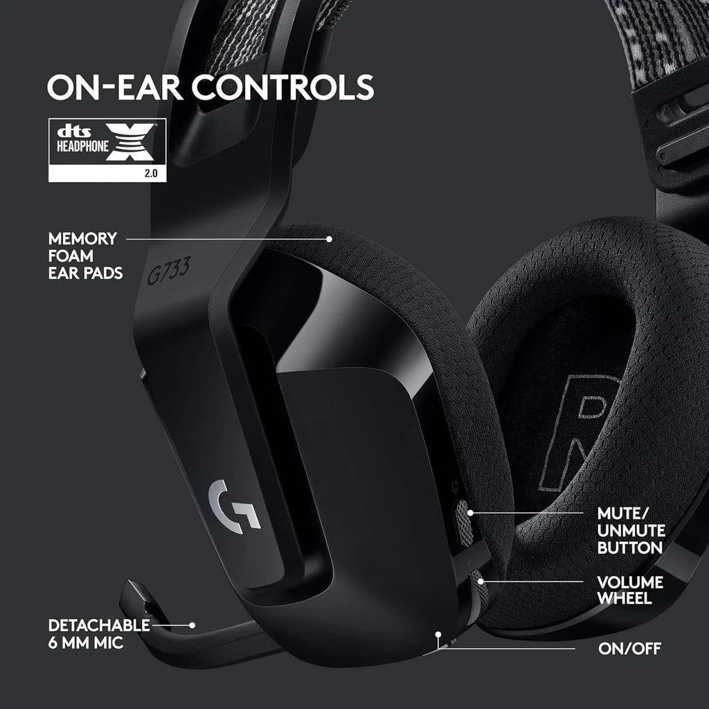 Logitech G733 LIGHTSPEED Wireless RGB Gaming Headset - BlackIT CareGaming Headset