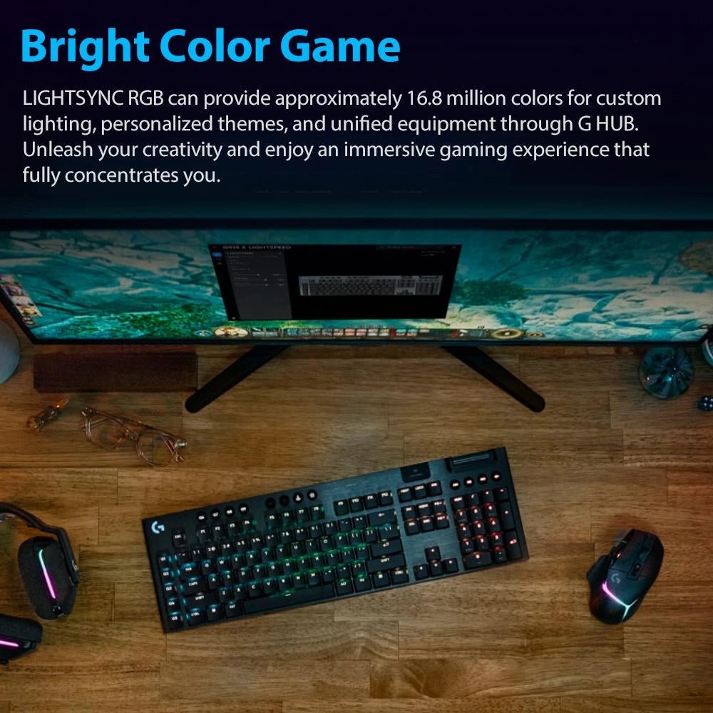 Logitech G915 X LIGHTSPEED Wireless Gaming Keyboard - White - TACTILEIT CareGaming Keyboard