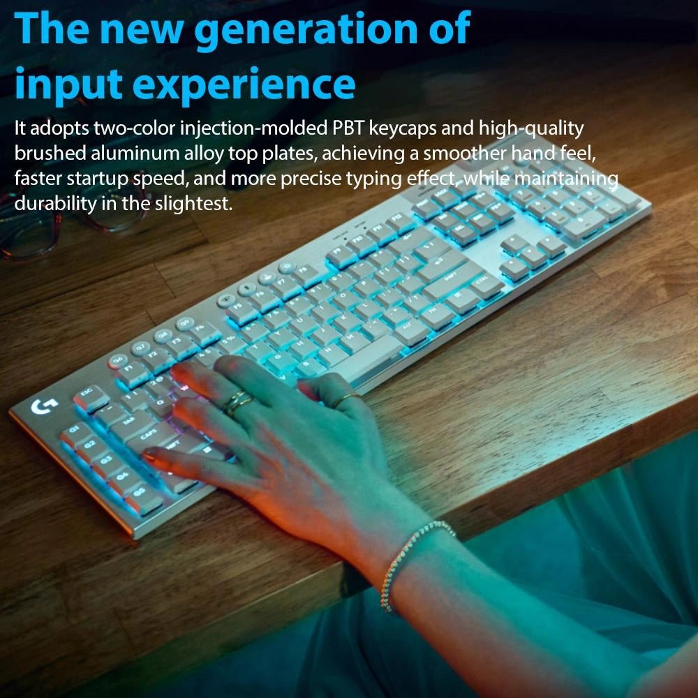 Logitech G915 X LIGHTSPEED Wireless Gaming Keyboard - White - TACTILEIT CareGaming Keyboard