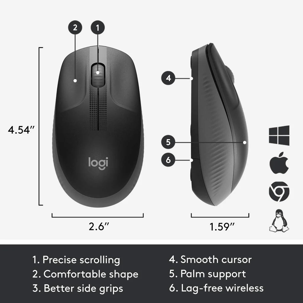 Logitech M190 Full - size Wireless Mouse - BlackIT CareWireless Mouse