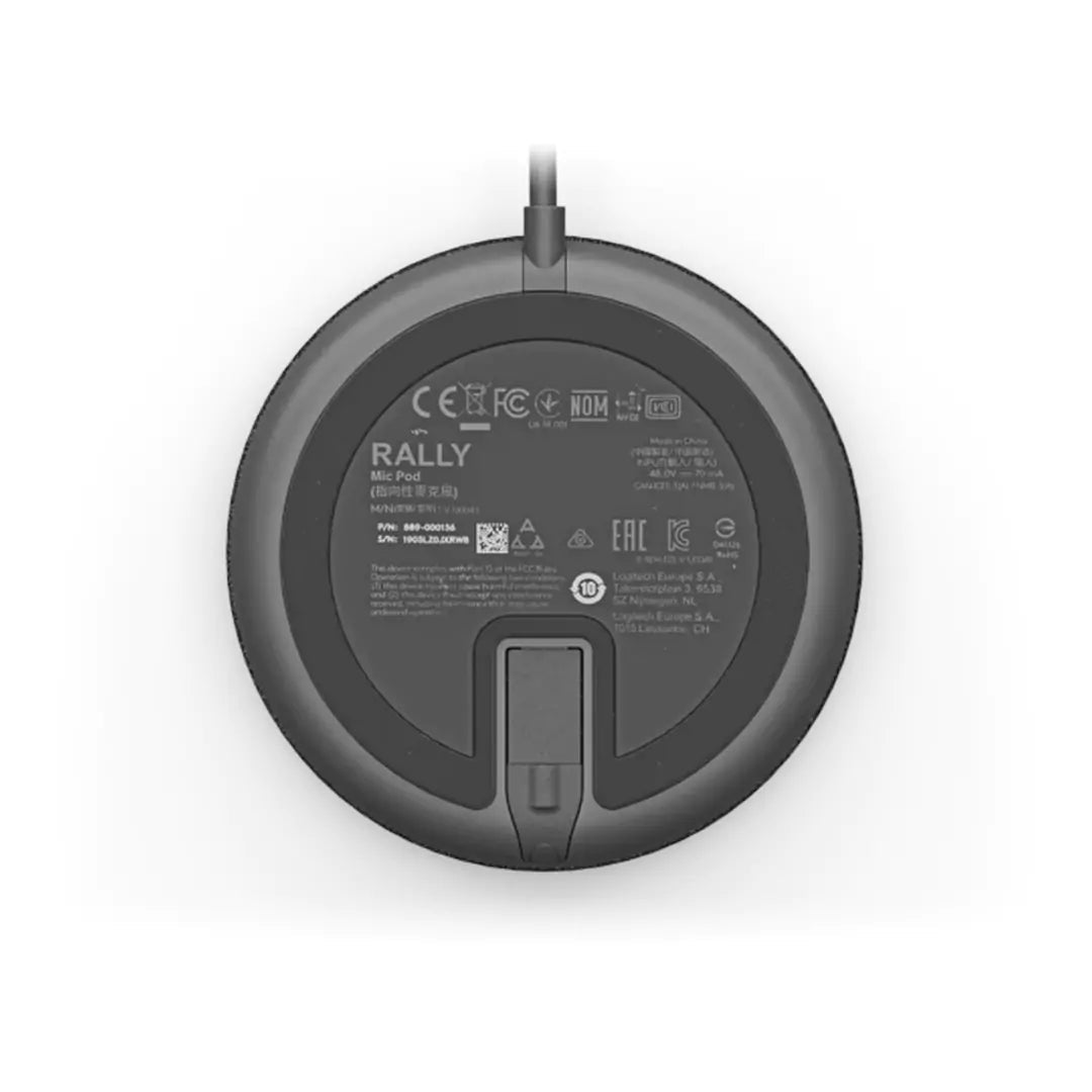 Logitech Rally Mic Pod – Modular Beamforming Microphone with RightSound for Rally, Rally Bar & Rally Bar MiniIT CareMic Pods