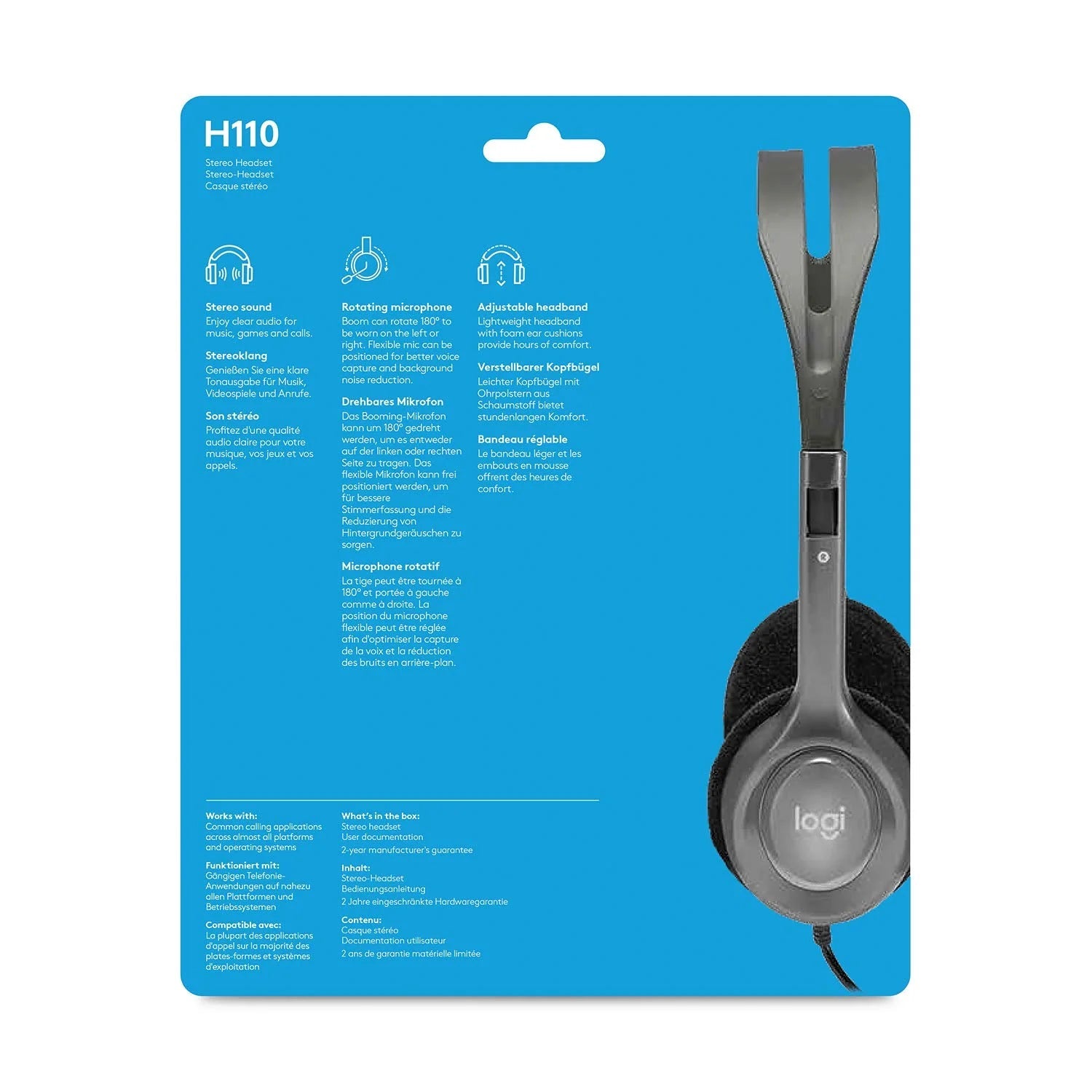Logitech Stereo Headset H110IT CareHead Phones