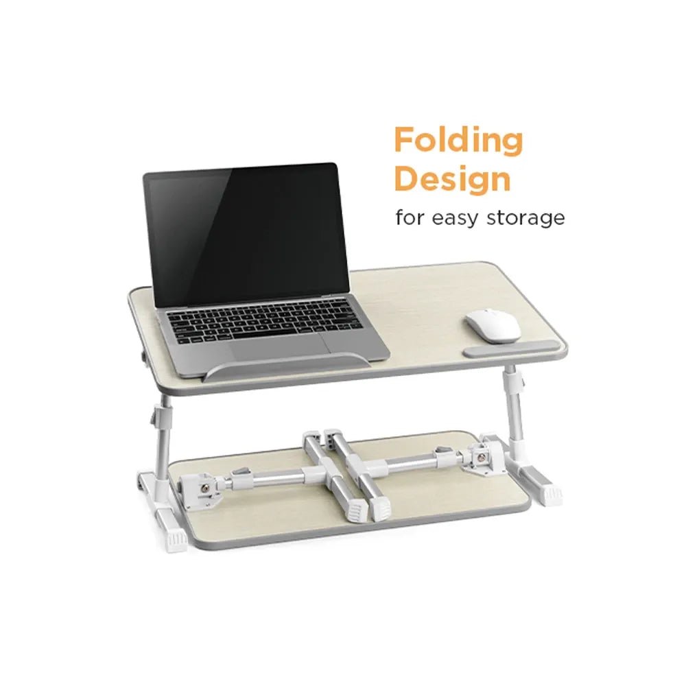 Lumi Compact Multi-Purpose Laptop Tray Desk LPD01-6 White Beech Silver | IT Care Kuwait