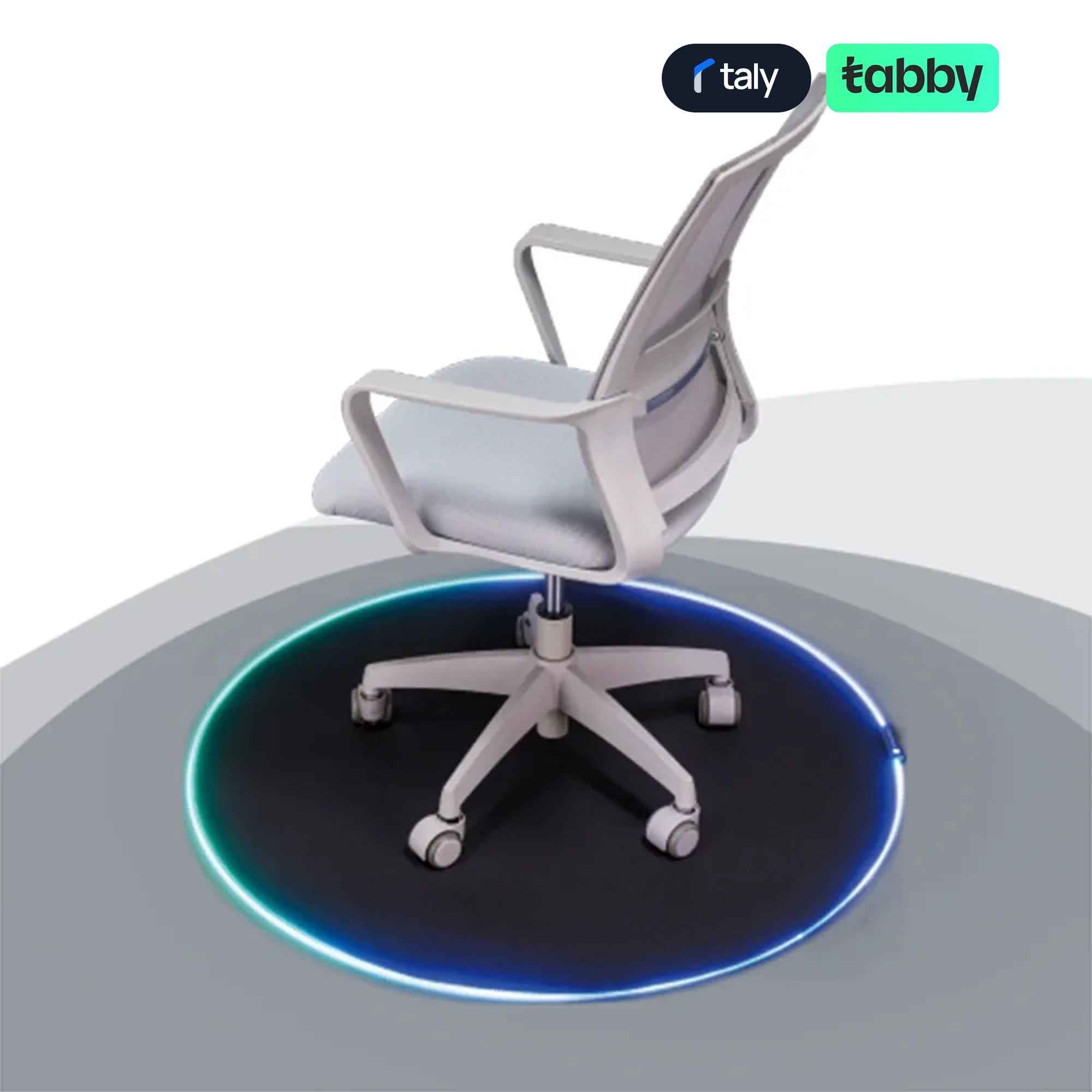 Lumi MP06-11 Rounded Gaming Chair Mat with RGB Light Strip Black | IT Care Kuwait