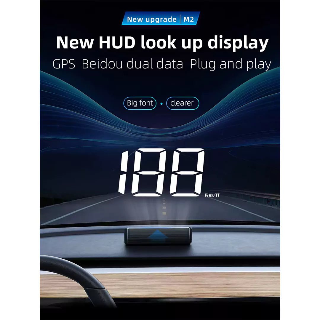 M2 Auto GPS Head - Up Display (HUD) – Digital Car Speedometer with Beidou Dual - Mode, HD Projection, and Automatic Light Sensor for All CarsIT CareDigital Speedometer