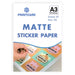 Print Care Matte Sticker Paper - A3/ 135GSM/ 50 Sheets/ Inkjet Printer