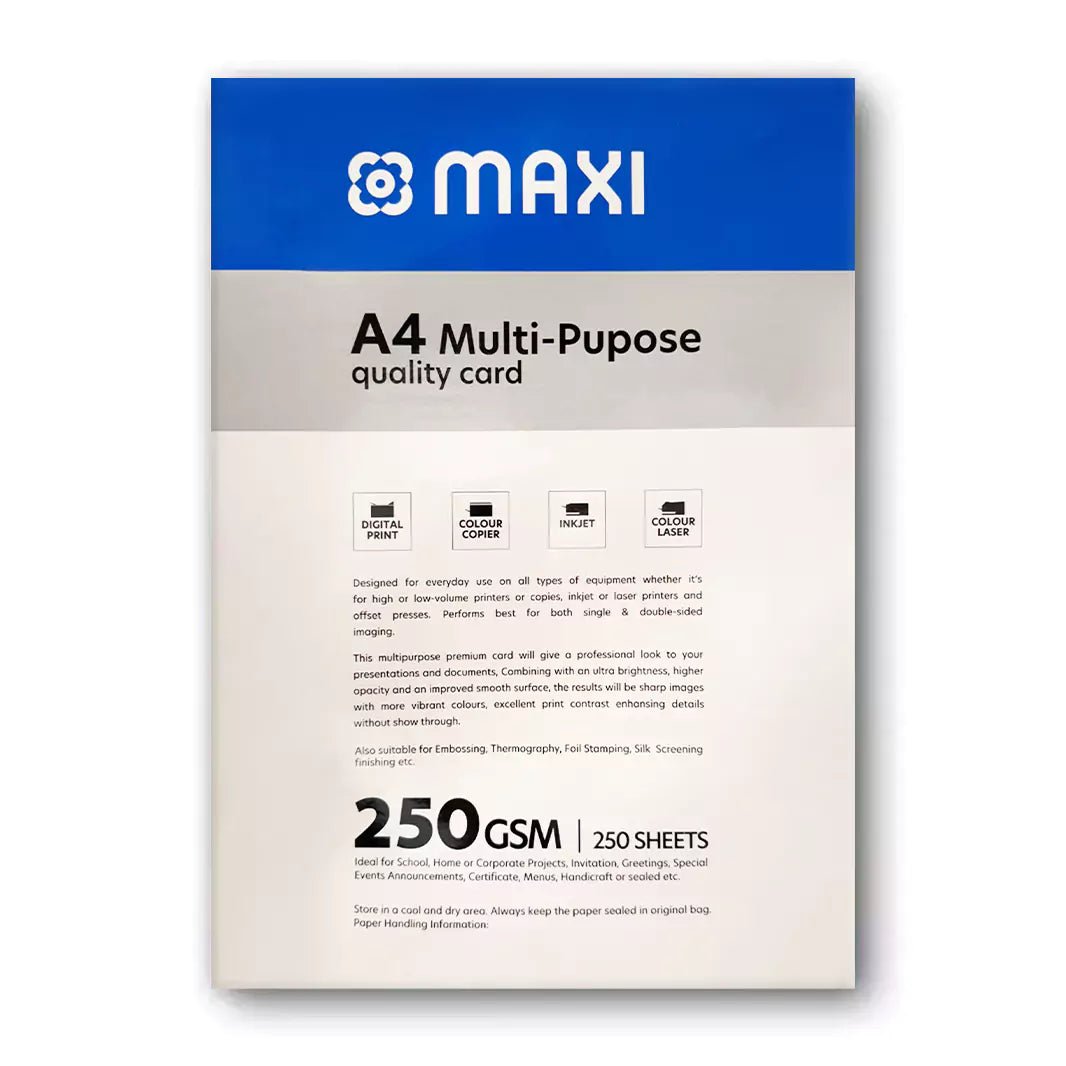MAXI Premium Multi - Purpose Card – A4/ 250GSM/ 250 SheetsIT CareA4 Card Paper