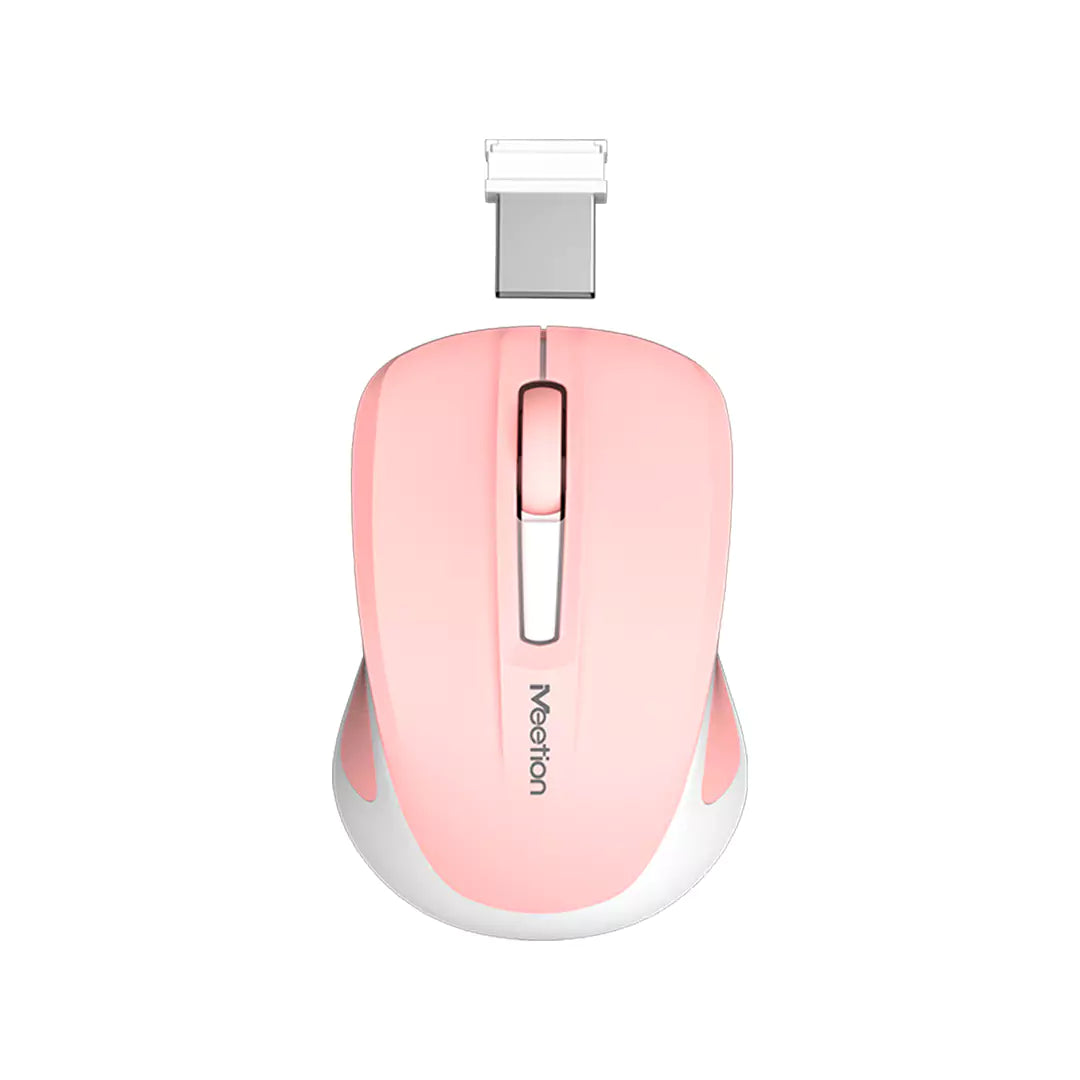 Meetion MiniGo BT Dual-Mode Bluetooth Wireless Mouse - Pink