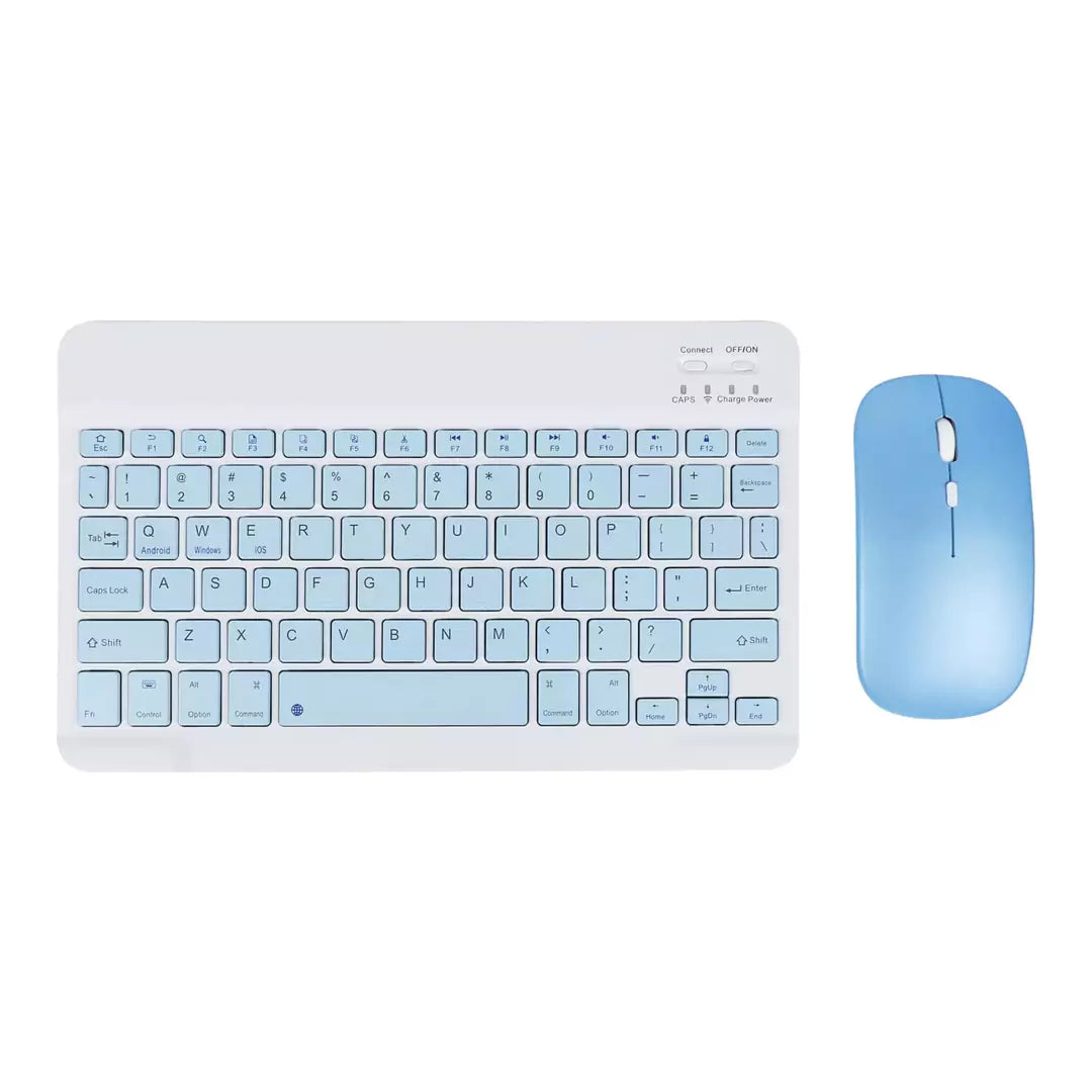 Rechargeable Ultra-Slim Bluetooth Keyboard and Mouse Combo - Blue