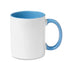 كوب قهوة بالتسامي - 11 أونصة/ ألوان داخلية متنوعة/ أزرق/ كوب بمقبض للطباعة بالتسامي/ الطباعة غير متضمنة