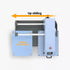 OtterPro Air Press Slide Dual Station Heat Press - 40x50cm / Light Blue +OtterPro 30L Silent Air Compressor – 550W / 100L/minIT CareAuto Heat Press