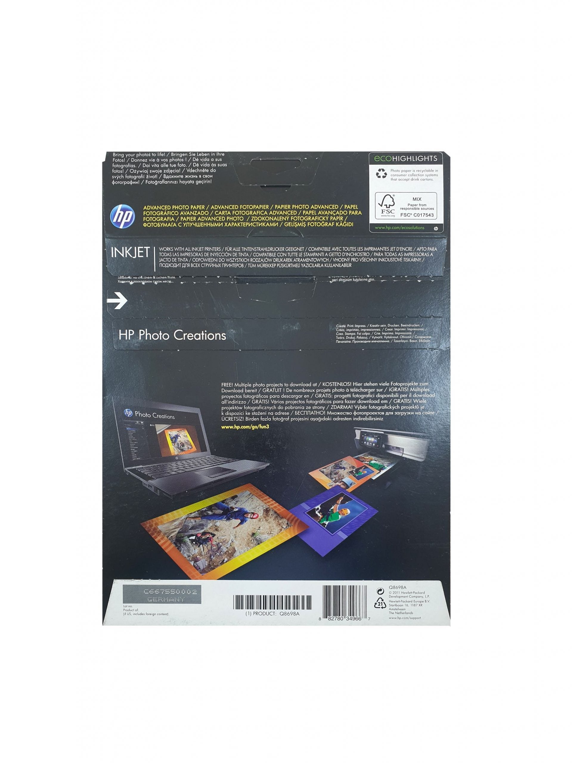 HP Advanced Photo Paper – A4 / Glossy Paper / 50 Sheets &#8211; (Q8698A)