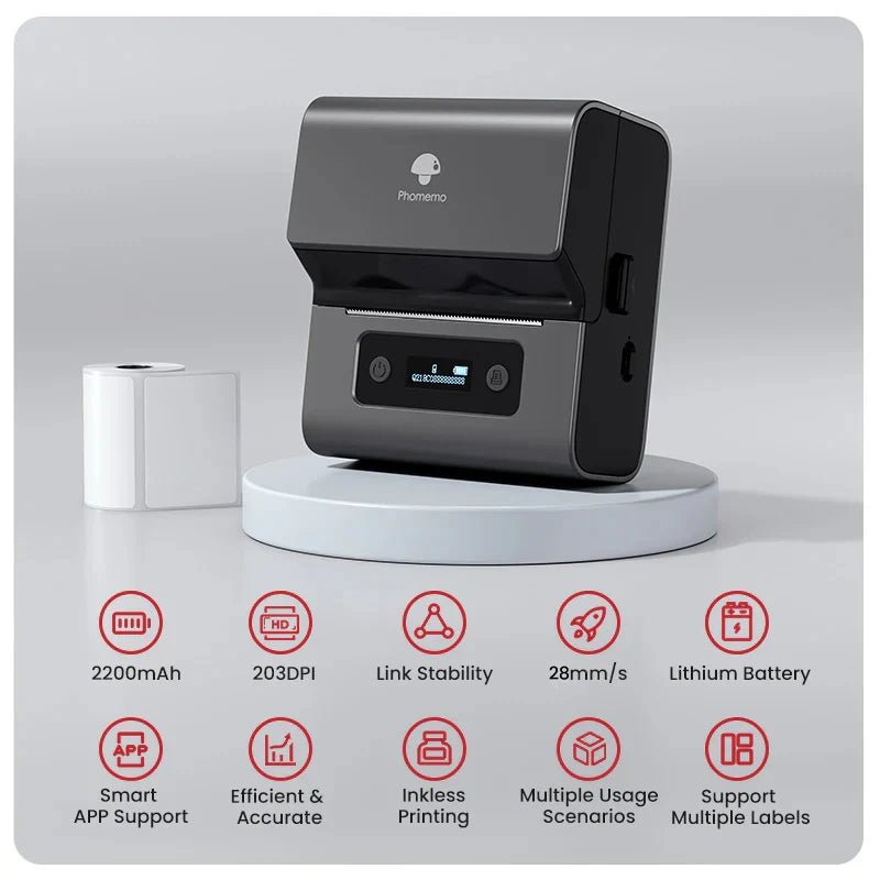 Phomemo M221 Bluetooth Label Maker – Portable Thermal Label Printer for BusinessIT CareLabel Printers