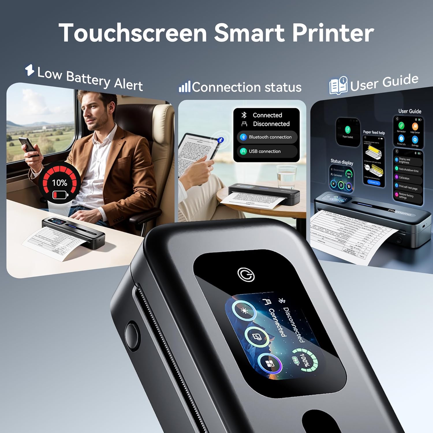 Phomemo M832D Portable A4 Thermal Printer with Touchscreen - 300 DPI/ Bluetooth/ USB - C Wireless Inkless Mobile PrinterIT CareThermal Printers