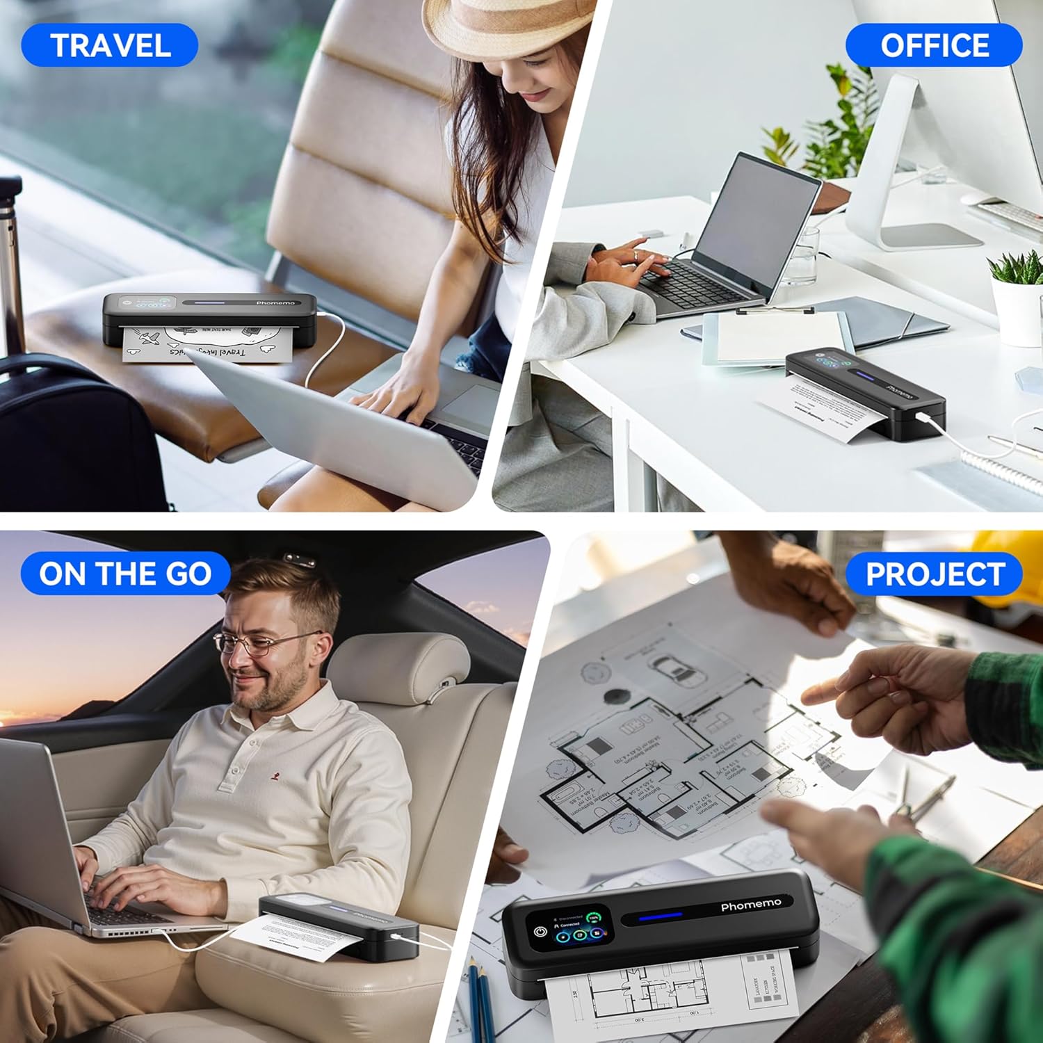Phomemo M832D Portable A4 Thermal Printer with Touchscreen - 300 DPI/ Bluetooth/ USB - C Wireless Inkless Mobile PrinterIT CareThermal Printers