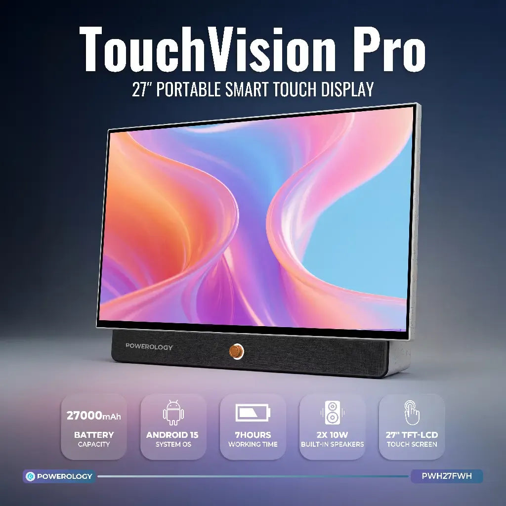 Powerology 27" TouchVision Pro Portable Smart Touch Display