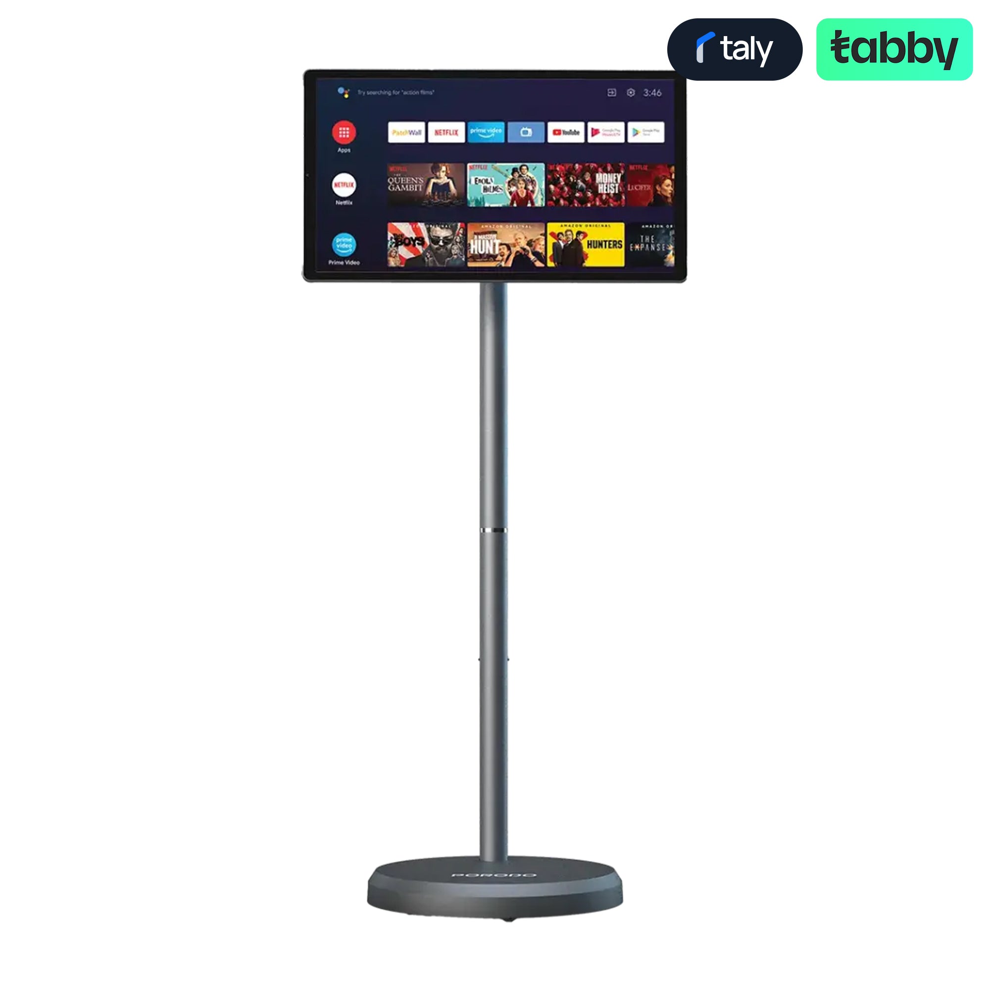 Porodo Surf 21.5" Portable Smart Monitor with 27000mAh Battery Capacity - Gray