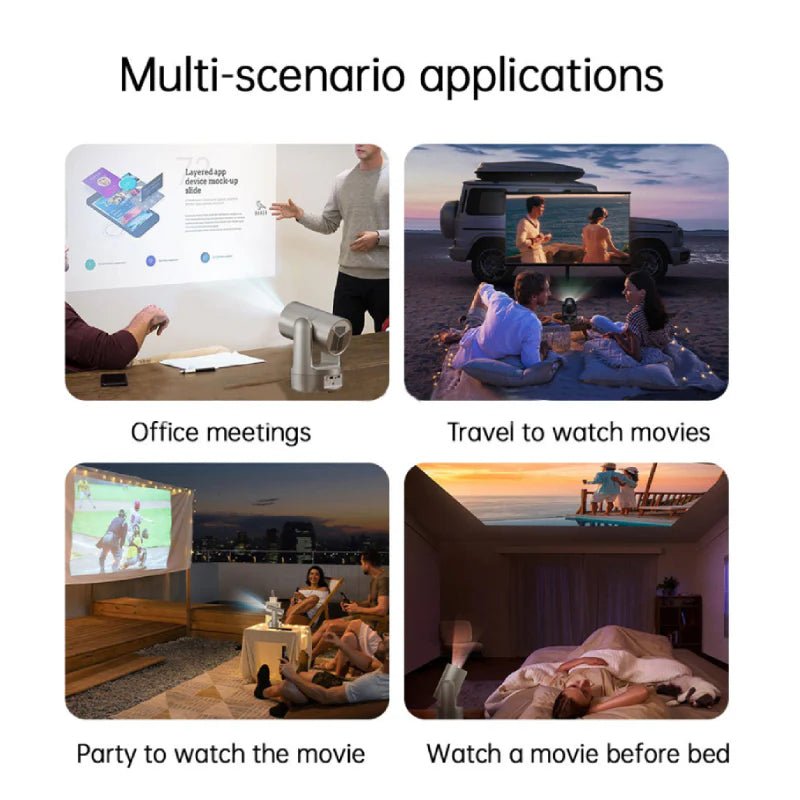 Portable LED Projector – Full HD 1080P Support / 4K Input / 200" Display / Built - in Speaker / 5G / HDMI / USB / Audio Port / Rose GoldIT CareProjectors