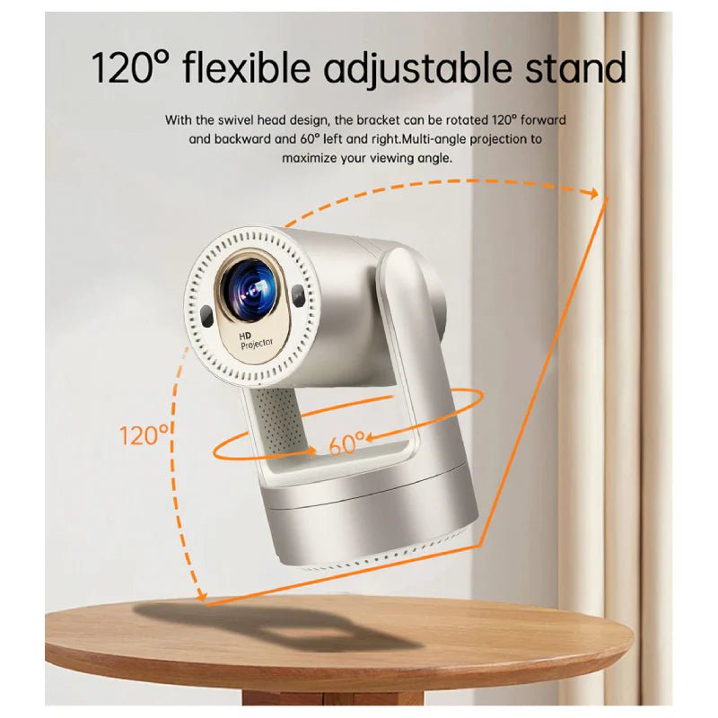 Portable LED Projector – Full HD 1080P Support / 4K Input / 200" Display / Built - in Speaker / 5G / HDMI / USB / Audio Port / Rose GoldIT CareProjectors
