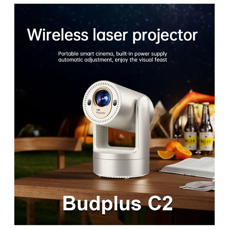 Portable LED Projector – Full HD 1080P Support / 4K Input / 200" Display / Built - in Speaker / 5G / HDMI / USB / Audio Port / Rose GoldIT CareProjectors