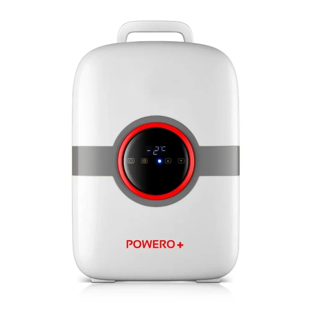 Powero+ 22L Mini Refrigerator Dual core CNC – White/Grey