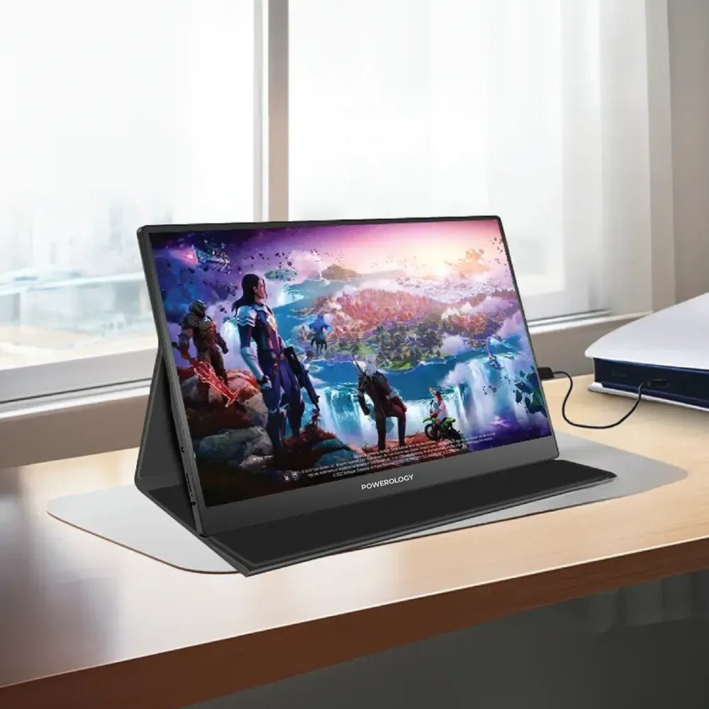 Powerology 15.6" Ultra-Slim Portable Monitor Full HD IPS 144Hz USB-C HDMI | IT Care Kuwait